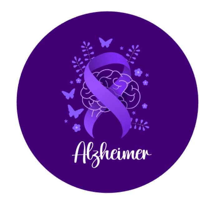 Badge, Porte clés ou Magnet AL01 Alzheimer