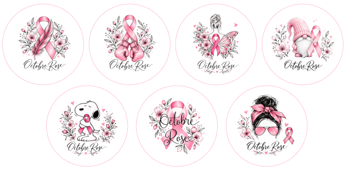 Lot de 7 Badges, Portes clés ou Magnets Remix