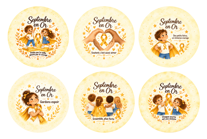Lot de 6 Badges, Porte clés ou Magnets Les Dorés