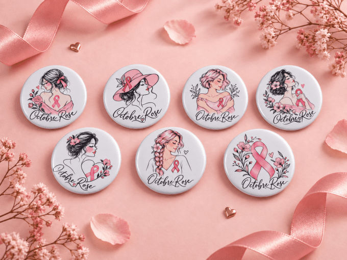 Lot de 7 Badges, Portes clés ou Magnets Les Minis