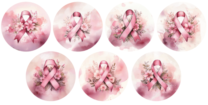 Lot de 7 Badges, Portes clés ou Magnets Fleurs