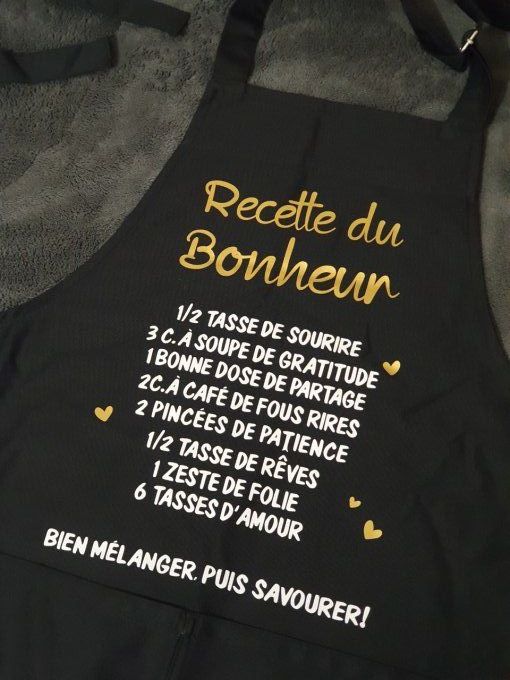 Tablier adulte recette du Bonheur 