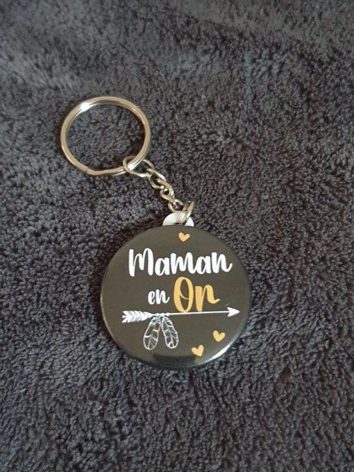 Porte clés Maman en or
