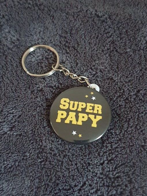 Porte clés Super Papy jaune